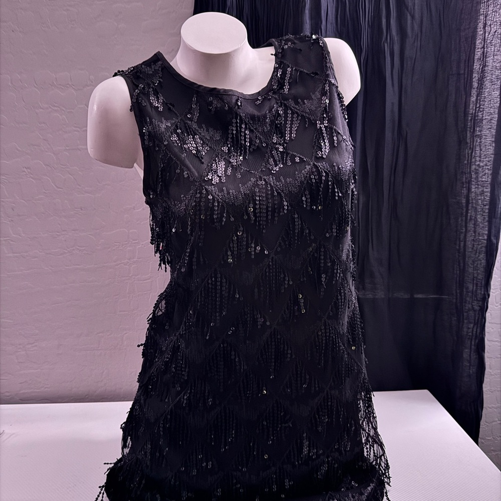 SHEIN Black Sequin Mini Dress